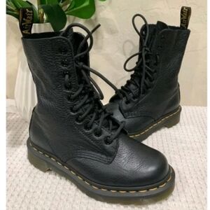 Dr. Martens Black Leather Combat Boots